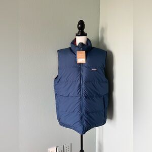 Patagonia Men's Reversible Bivy Down Vest Stone Blue Size L